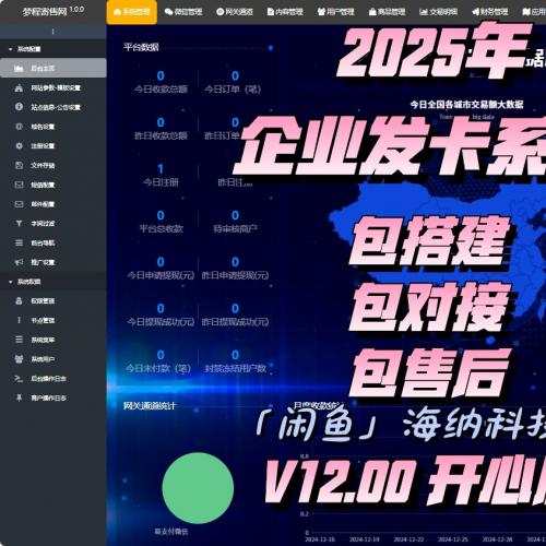 2025年企业级发卡网系统源码，V12.00版本，用过第三方发卡平台的应该都见过这