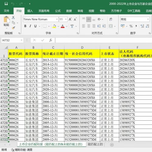 “万家企业节能低碳行动”企业名单与上市企业匹配数据万家企业数据：pdf和excel