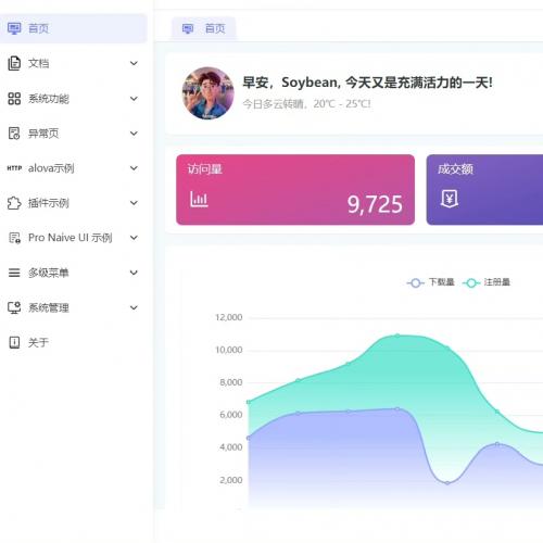 比若依还漂亮的前后端框架，前后端代码都带，前端是一个基于 Vue3、Vite、Ty