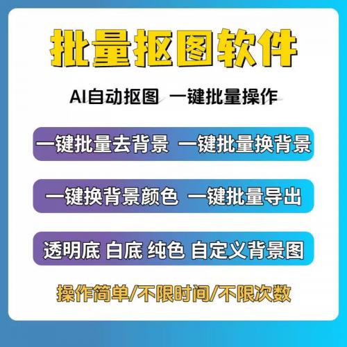 AI智能批量抠图工具一键自动处理图片蒙版