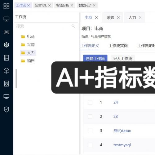 AI加持的指标数据中台源码，可以快速部署进行学习和了解中台功能
