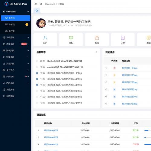 EleAdmin Plus 是一套基于 vue 3.x 、element-plus