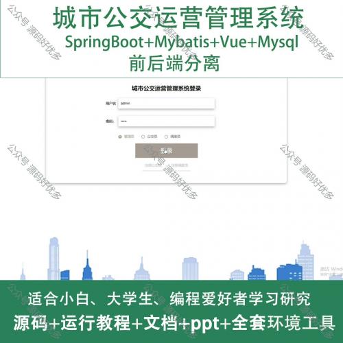 城市公交运营管理系统A092 | Java | Spring
Boot | Vue