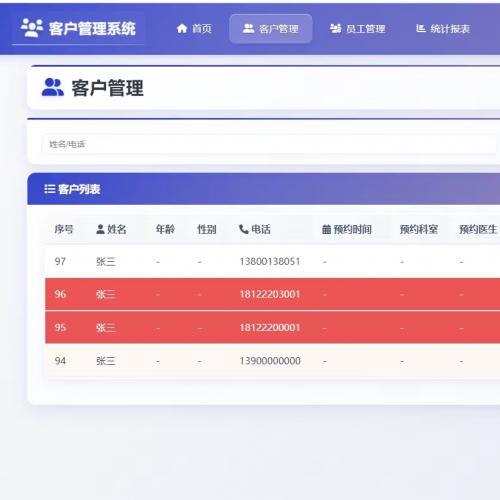 PHP+MySQL客户管理后台系统源码下载｜含前端页面 API接口 权限控制 数据分析 多角色管理｜资料完整无加密