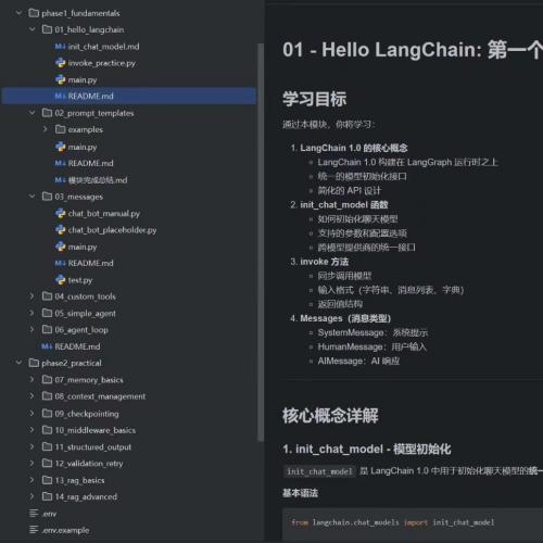 LangChain V1.0 全面学习指南 | 从入门到精通AI Agent开发