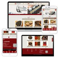 红色古典风自适应网站模板 PHP企业源码 适用于书画茶叶中药材酒类