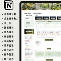 Notion模板下载｜阿汪同学2025进阶版｜年度目标规划｜习惯追踪打卡｜月度周计划管理
