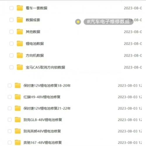 汽车电子维修必备数据合集：涵盖锂电池修复、方向机调试等核心资料，虚拟商品售出不退换