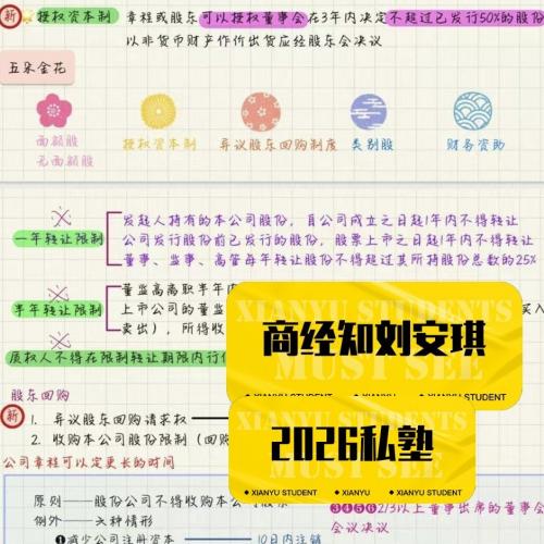 2026法考商经知刘安琪笔记PDF Pro版原创资料火热上线