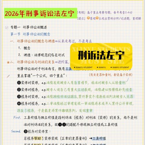 2026年法考左宁刑事诉讼法笔记第二版PDF下载 附赠学习资料