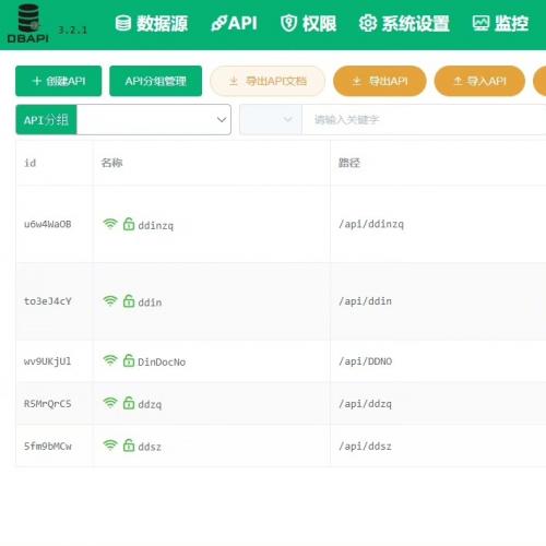 DBAPI 是一个集零代码操作的数据接口的开发工具、轻量级部署、插件化扩展、广泛数据库兼容性、动态API
