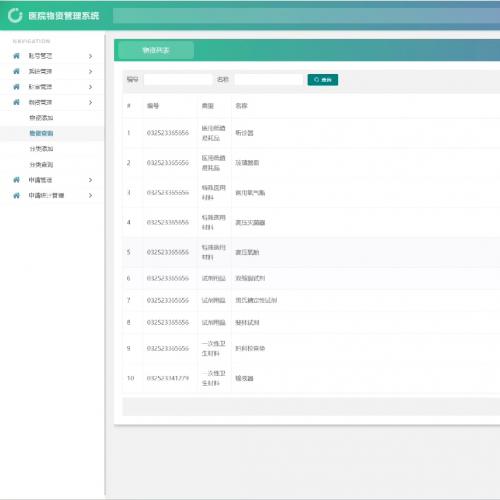 医院物资管理系统springboot+mybatis+vue 计算机毕业设计系统源码