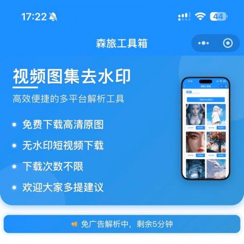 全新开源去水印小程序源码，支持无服务器部署快速上线