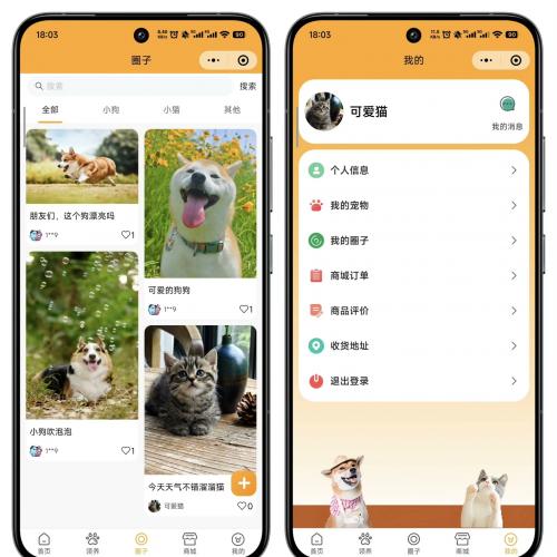 宠物社区与领养小程序源码 基于Node.js和Vue的前后端分离项目 支持用户与管理员双角色