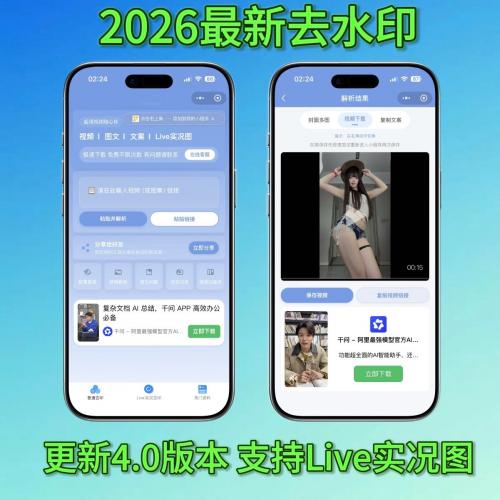 2026新版去水印小程序独立部署｜赠送3万高速接口