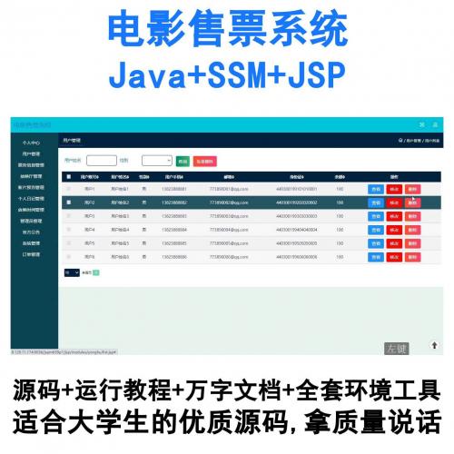 基于SSM架构的Java电影票务系统 JSP开发项目