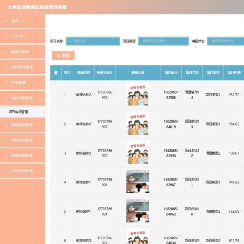 SpringBoot与Vue结合的创业项目源码【附带详细文档】大学生创新项目管理系统